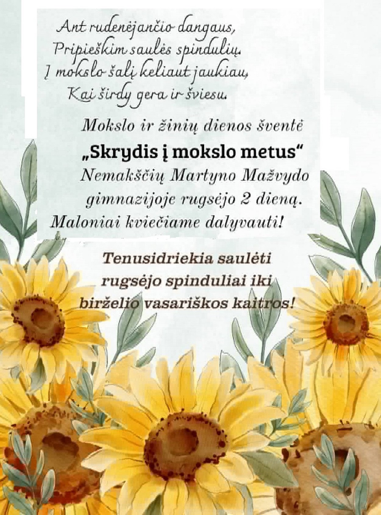 Skrydis į mokslo metus