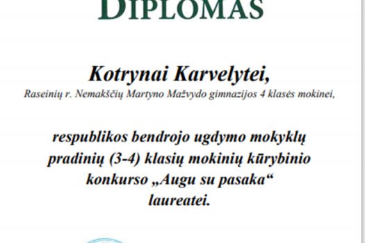 Laimėjimas respublikiniame konkurse