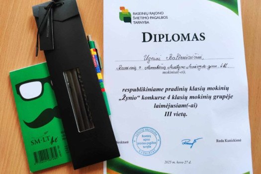 Trečia vieta respublikiniame „Žynio“  konkurse
