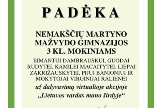 Lietuvos vardas mano...