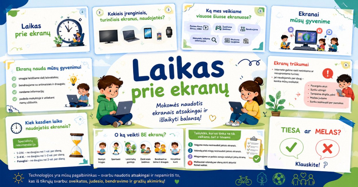 “Laikas prie ekranų”